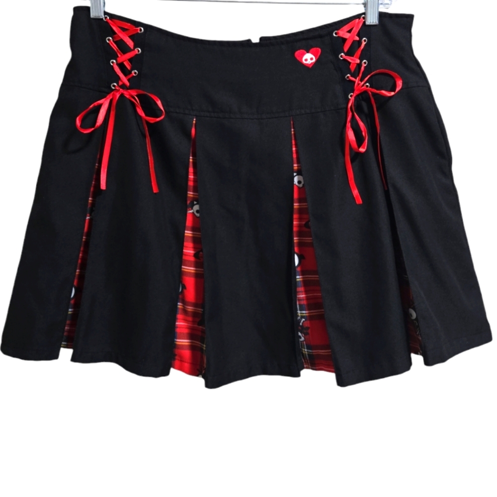 Skelanimals Plaid Pleated Skirt